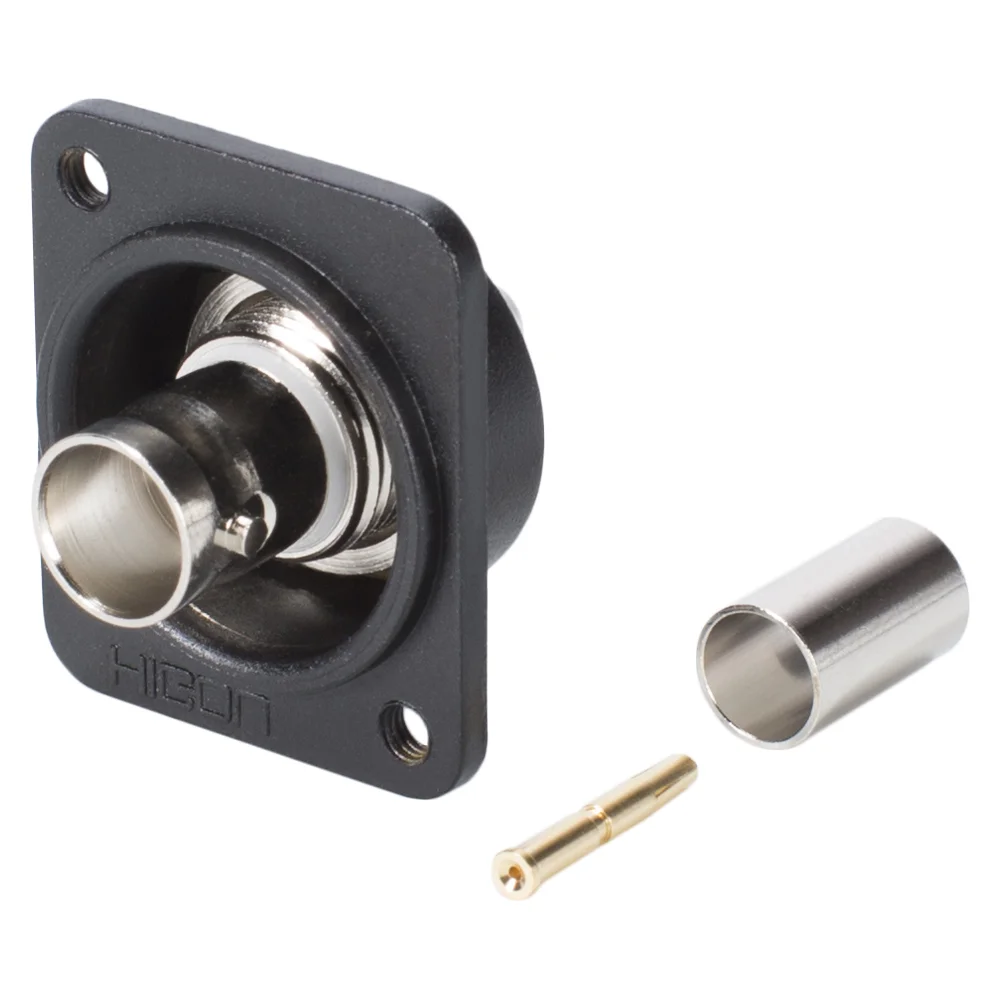 BNC59-Crimpeinbaubuchse, D-Flansch 75 Ohm