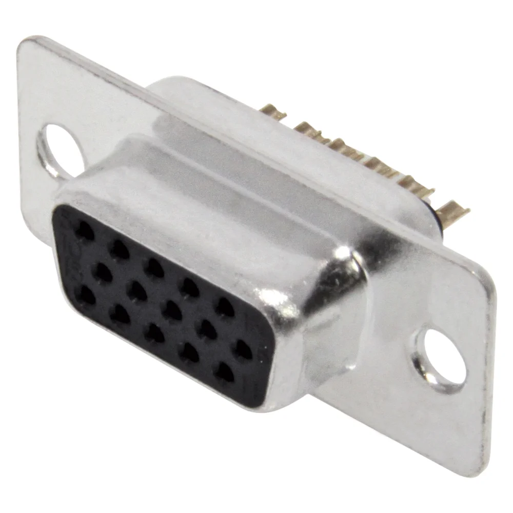 SUB-D-HD Buchseneins 15 pol m Lötkelchen