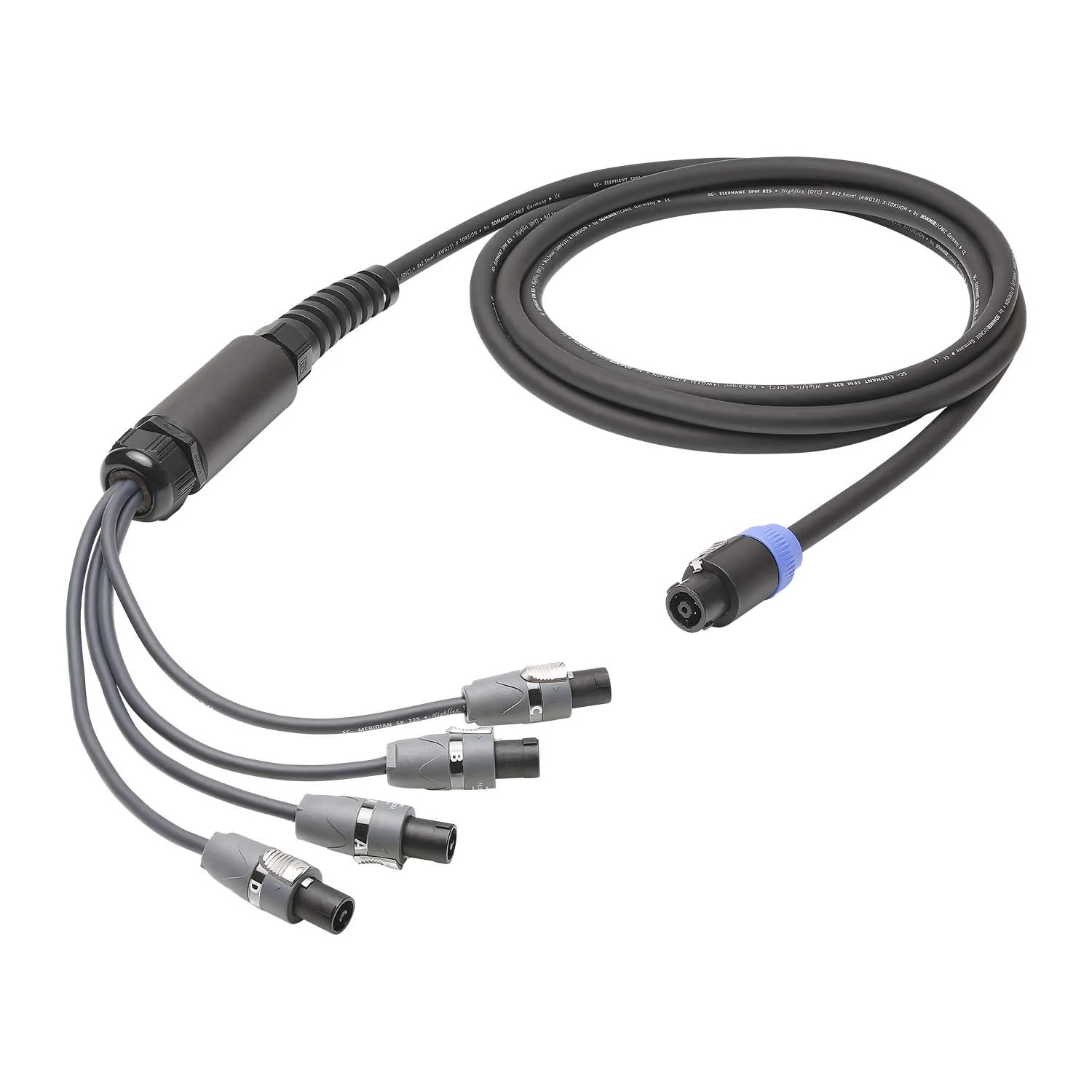 L/S Spleisskabel, schwarz,  1,00m