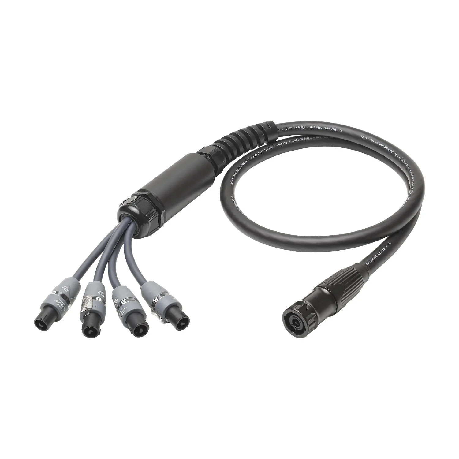 L/S Spleisskabel, schwarz,  5,00m