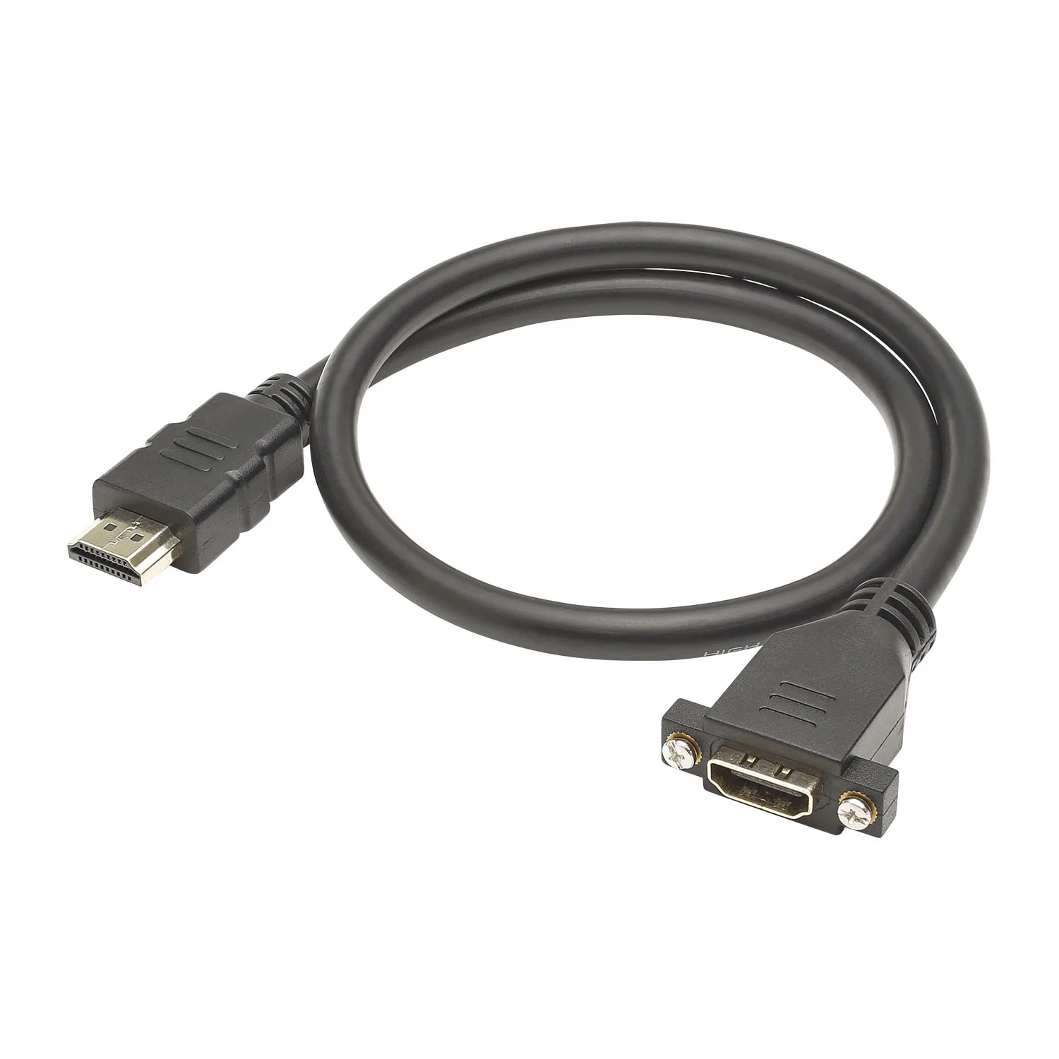 HDMI fm Einbau<>HDMI male, 50cm, schwarz