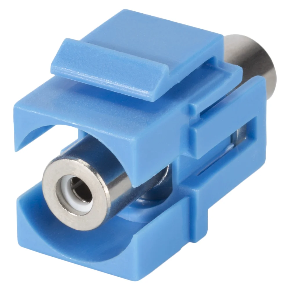 Keystone Einbauverb. RCA fem<>fem blau
