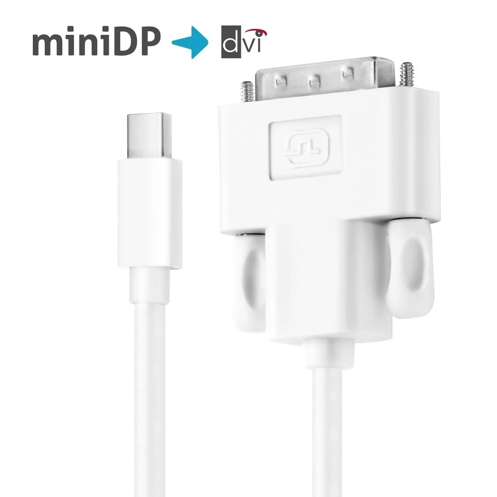 Premium 2K mini DisplayPort / DVI Kabel - 1.50m, weiß