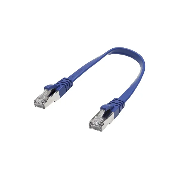 CAT.7/BASIC RJ45<>RJ45 Flachk. bl 0,25m