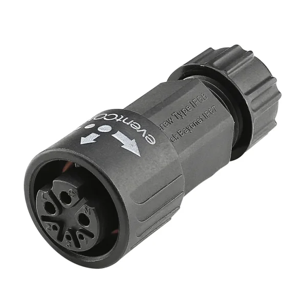 eventCON Kabelbuchse 6pol, IP67, schwarz