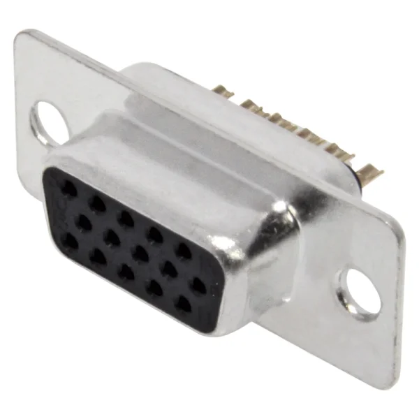 SUB-D-HD Buchseneins 15 pol m Lötkelchen