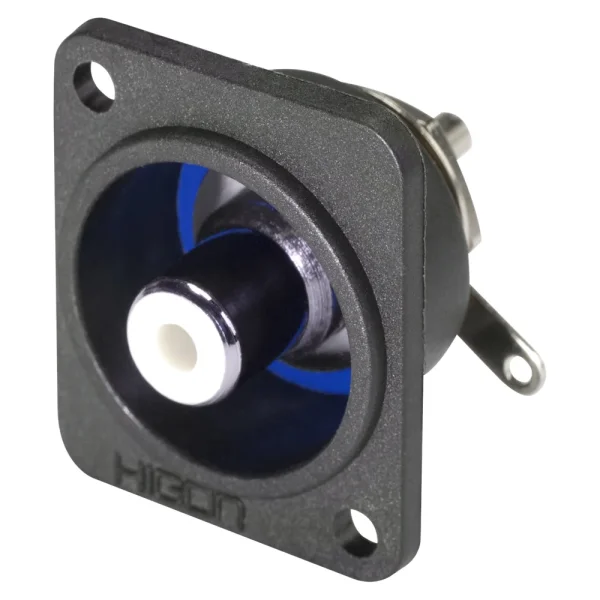 HICON-RCA D-Flansch Einbaubuchse Löt bl