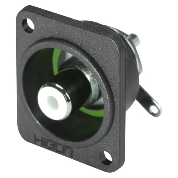 HICON-RCA D-Flansch Einbaubuchse Löt gn