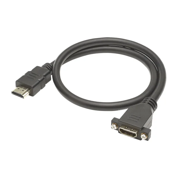 HDMI fm Einbau<>HDMI male, 50cm, schwarz