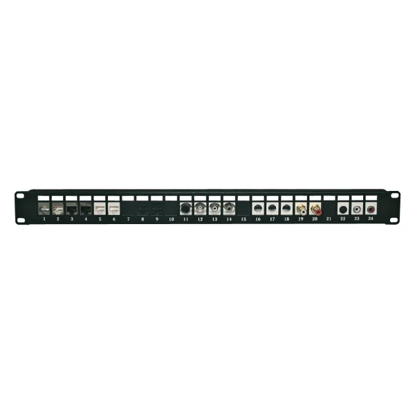 Keystone-Patchfeld 24 Ports 19" sw