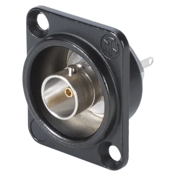 BNC-Lötbuchse " D-Flansch" isol. schwarz