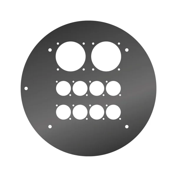 Frontblech für 8 XLR (A-Serie) + 2 Netz