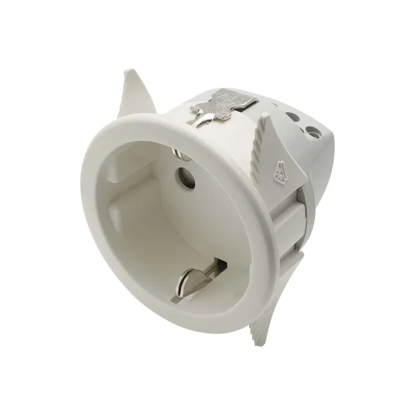 Schuko-Einbaudose weiss VDE, SNAP-IN