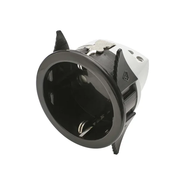 Schuko-Einbaudose schwarz VDE, SNAP-IN