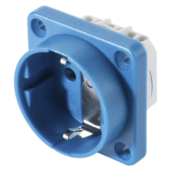 Schuko-Einbaudose blau VDE ohne Deckel