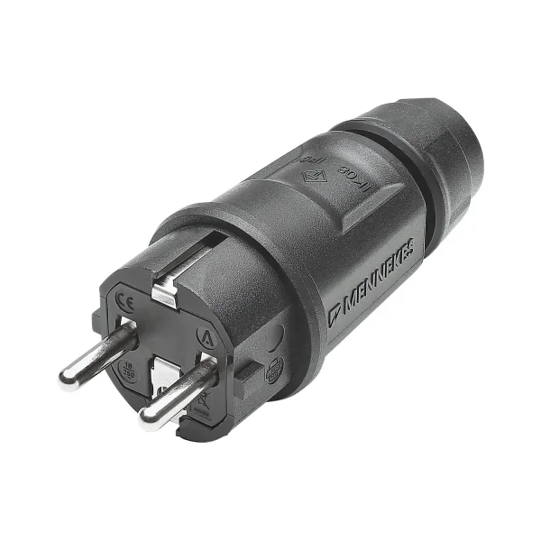 SCHUKO-Kabelstecker stabile Version sw