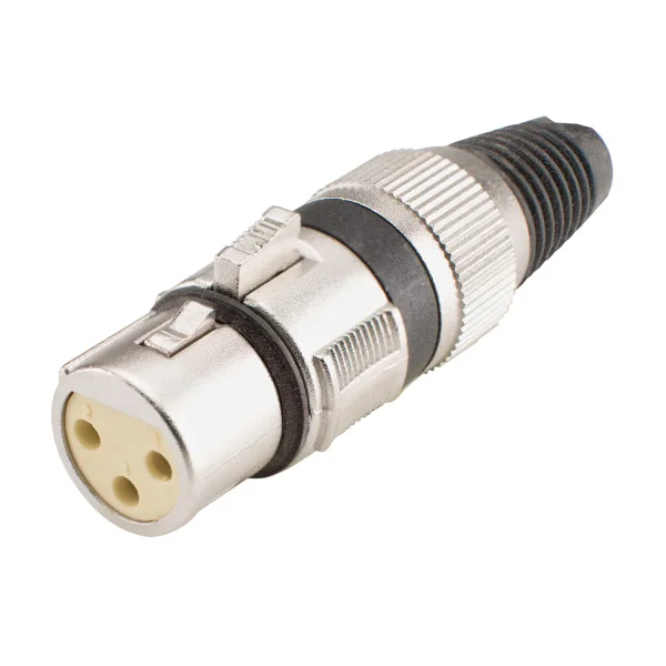 XLR-Kabelbuchse 3-pol mit Metallkappe