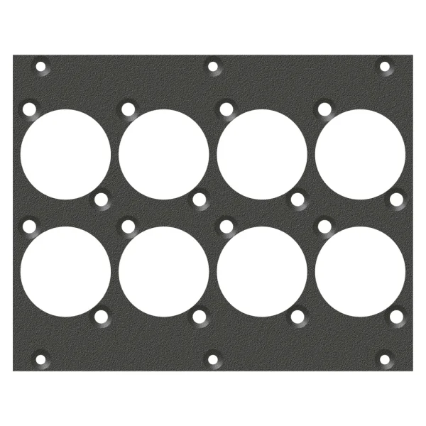 SYSBOXX-Frontblech 2HE 3BE 8xD-Flansch