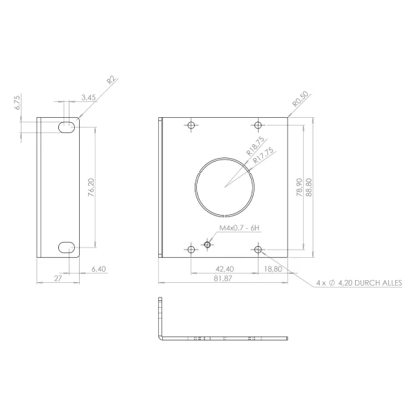SYSBOXX-MKII-Seitenblech 2HE Tiefe 1fach