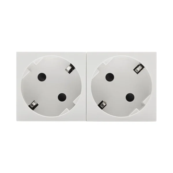 SYSWALL45 SCHUKO-Steckdose 2fach gedreht