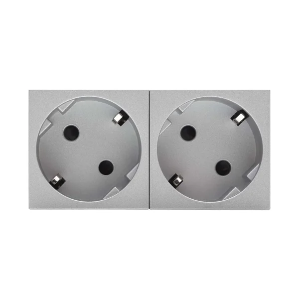 SYSWALL45 SCHUKO-Steckdose 2fach gedreht
