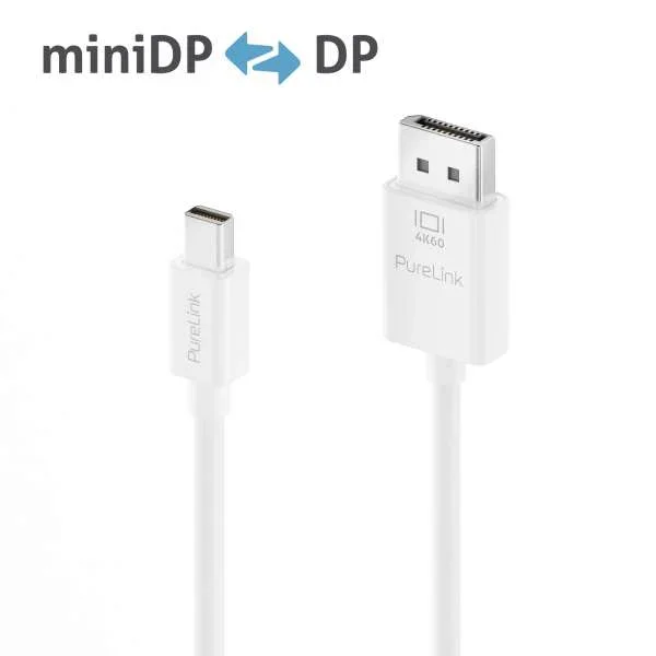 Premium 4K mini DisplayPort / DisplayPort Kabel – 3,00m, weiß