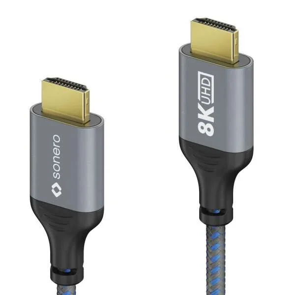HDMI zu HDMI Kabel - 8K60 - grau/blau - 2.00m