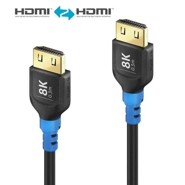 8K Ultra High Speed HDMI Kabel, schwarz, 0.30m, Single Cable