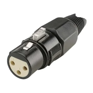 XLR 3pol female, schwarz BASIC