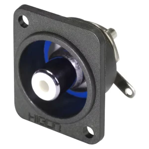 HICON-RCA D-Flansch Einbaubuchse Löt bl