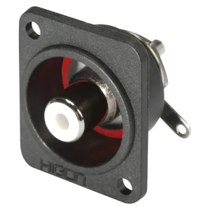 HICON-RCA D-Flansch Einbaubuchse Löt rt