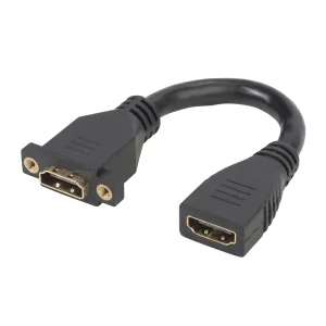 HDMI fm Einbau<>HDMI fm, 20cm, schwarz
