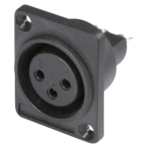 HICON XLR-3-pol Einbaubuchse, Plastik, sw