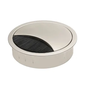 Kabeldurchführung, rund, Edelstahl-Optik