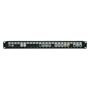 Keystone-Patchfeld 24 Ports 19" sw