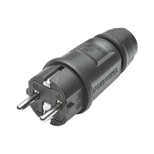 SCHUKO-Kabelstecker stabile Version sw