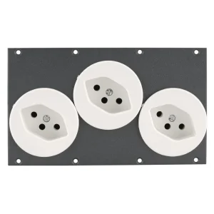 SYSBOXX Frontblech 2HE, 4BE, 3xSchuko CH