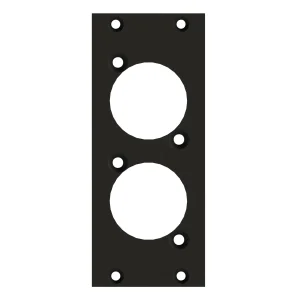 SYSBOXX-Frontblech 2HE 1BE 2xD-Typ 0°