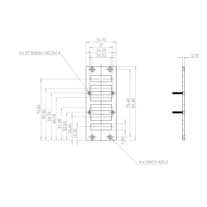 SYSBOXX-Frontblech 2HE 1BE EUROBLOCK