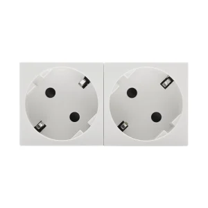 SYSWALL45 SCHUKO-Steckdose 2fach gedreht
