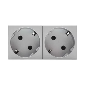 SYSWALL45 SCHUKO-Steckdose 2fach gedreht