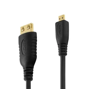 Zertifiziertes 4K Premium High Speed Micro-HDMI-/HDMI-Kabel | schwarz, 1.00m​​​​​​​​​​​​​​