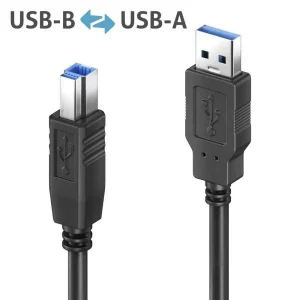 Premium Aktiv USB 3.2 USB-A / USB-B Kabel - 5,00m, schwarz