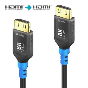 8K Ultra High Speed HDMI AOC Glasfaserkabel, schwarz, 7.50m, Single Cable